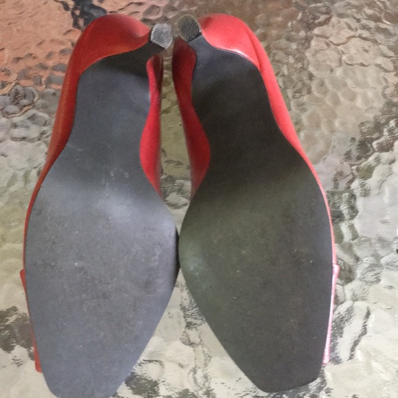 Rampage Red Peep-toe Pumps - Picture 4 of 6